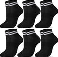Sportsocken — für Damen, knöchelhoch, im Retro-Stil, schwarz