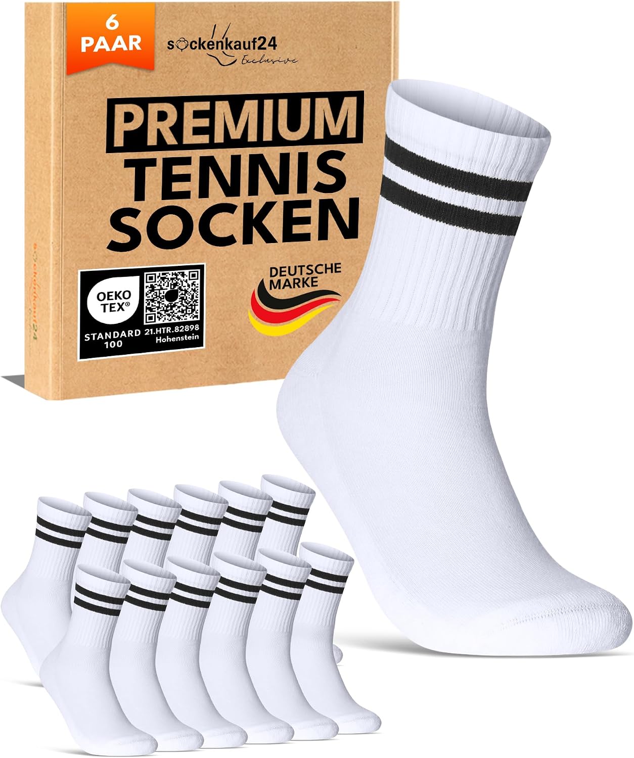 Sportsocken – für Herren, halbhoch, atmungsaktiv, aus Baumwolle